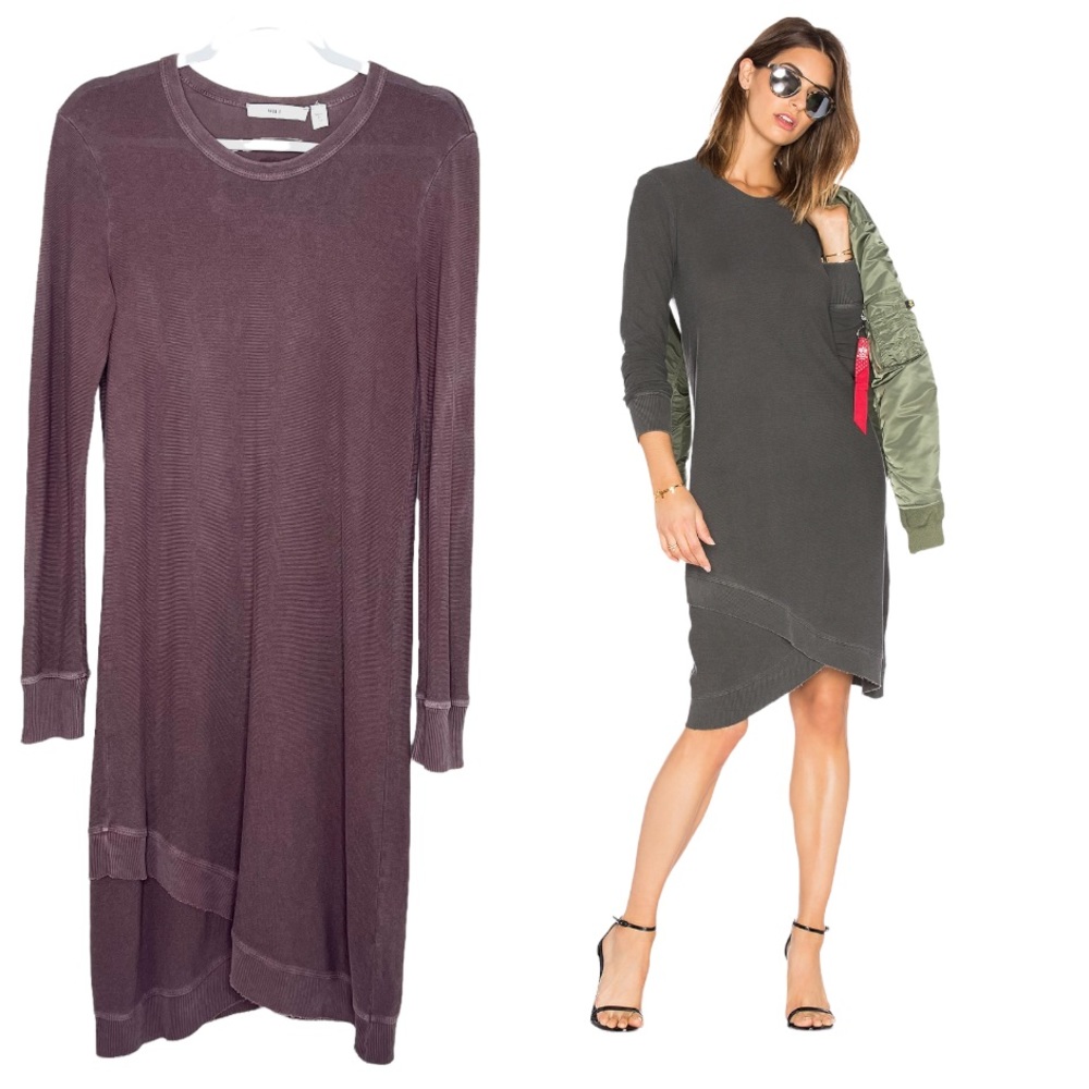 Wilt by Aritzia Long Sleeve Midi Dress Burgundy Maroon size Small